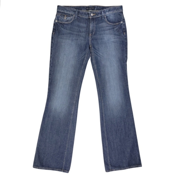 Banana Republic Womens Bootcut Faded Dark Wash Jeans Size 8 Long - Picture 1 of 12